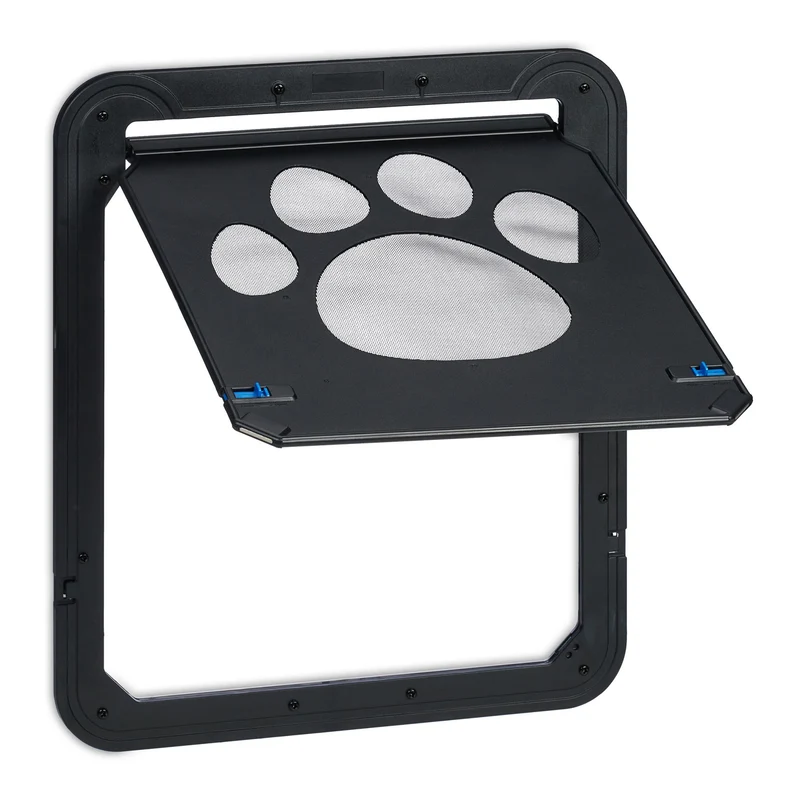 Chatière moderne pour moustiquaire de porte animaux 42 x 37 cm pratique design autonomie en ABS blanc 13_0013493