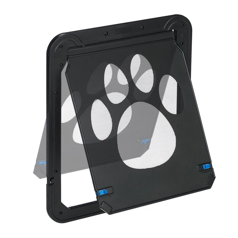 Chatière moderne pour moustiquaire de porte animaux 42 x 37 cm pratique design autonomie en ABS blanc 13_0013493