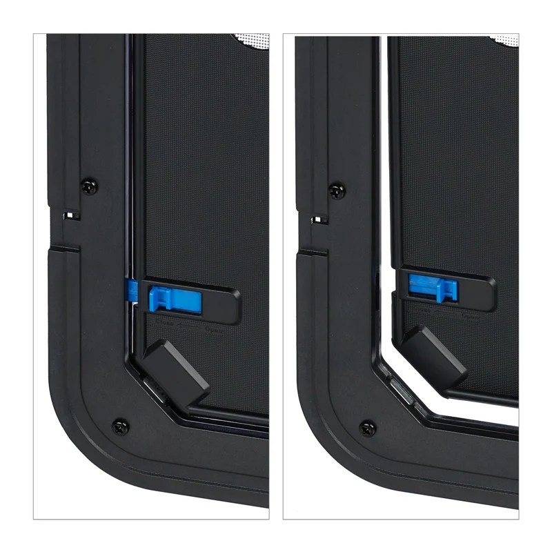 Chatière moderne pour moustiquaire de porte animaux 42 x 37 cm pratique design autonomie en ABS blanc 13_0013493
