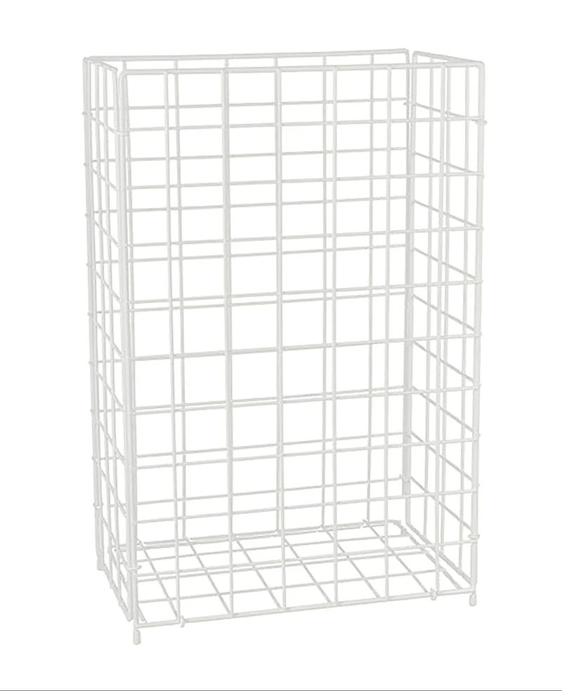 Corbeille à papier carrée de bureau ouverte 35,5 x 28,5 x 19 cm design industriel en fer noir 13_0017843