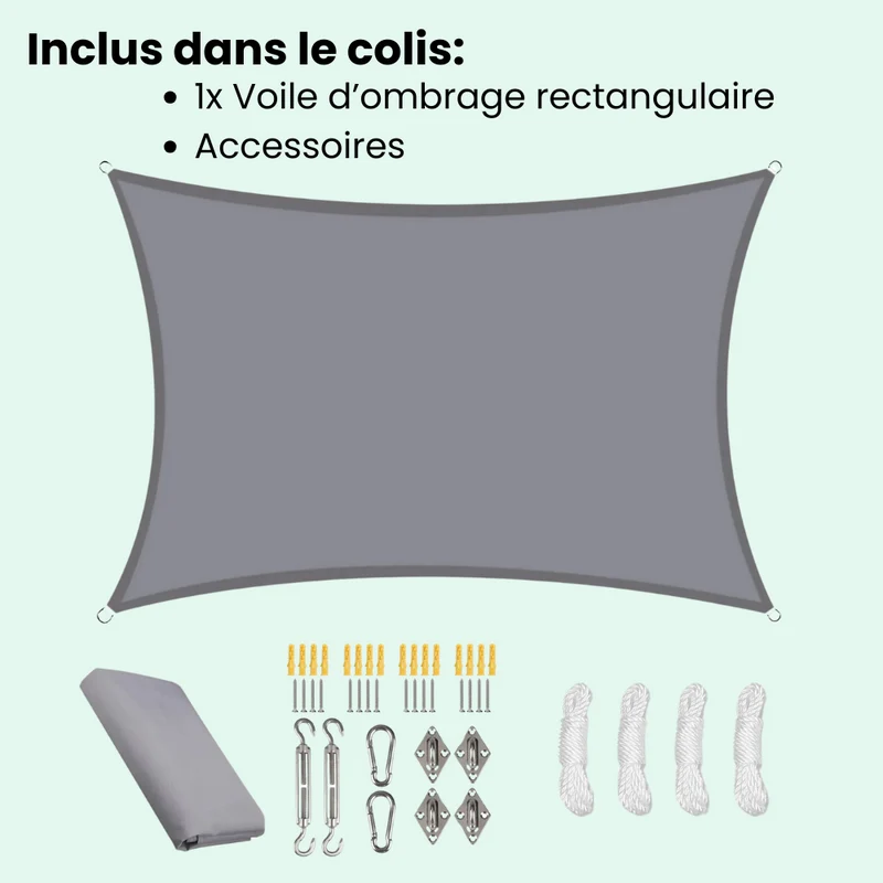 Voile d'Ombrage Rectangulaire Imperméable