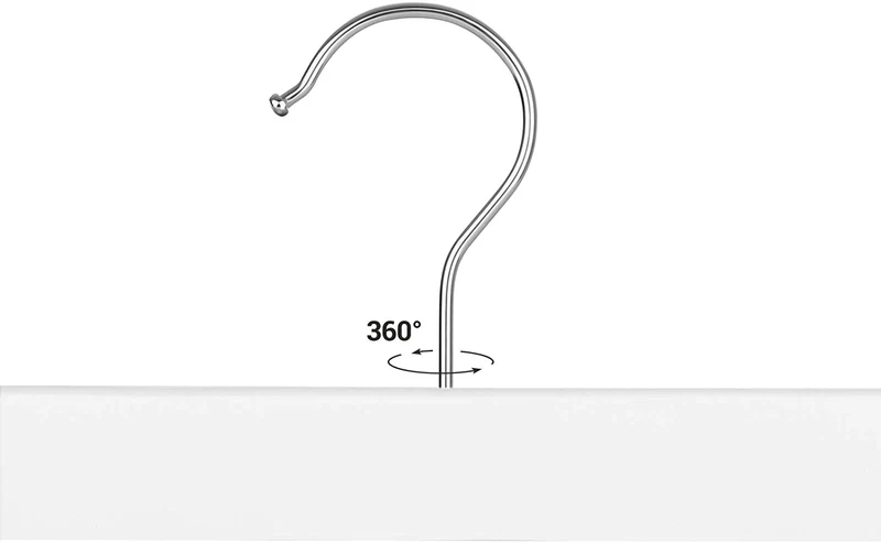 Lot de 8 cintres-pinces pour pantalons et jupes avec crochet pivotant et pinces réglables longueur de 35,5 cm blanc 12_0000133