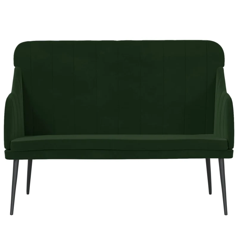 Banc banquette vert foncé 110 x 76 x 80 cm velours 02_0010639