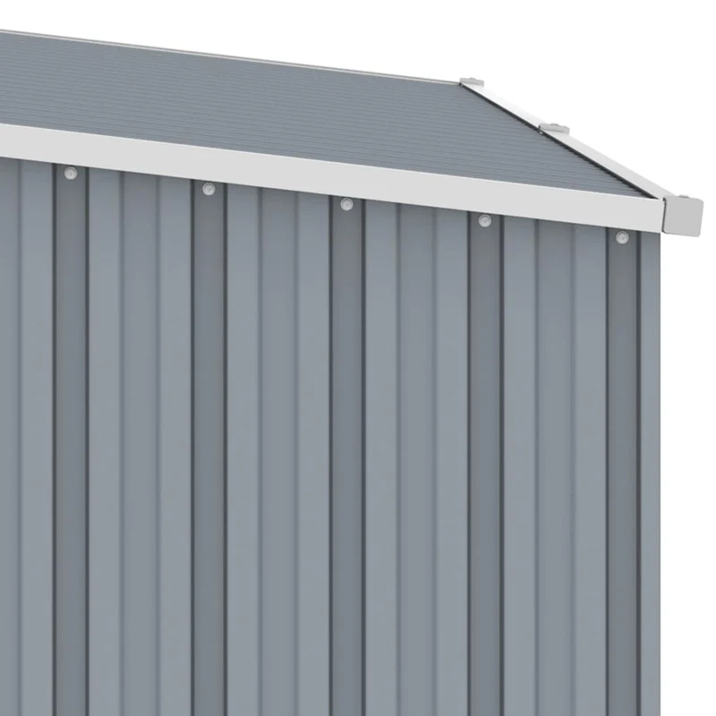 Abri à bois de jardin 245 x 98 x 159 cm acier galvanisé gris 02_0022397