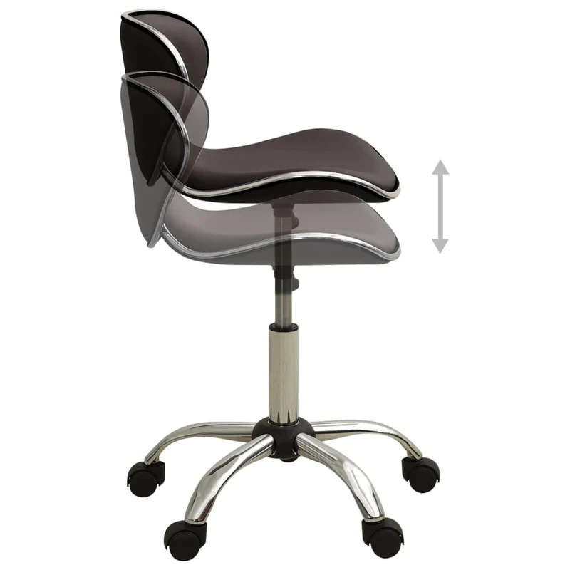Chaise fauteuil siège de bureau informatique étude similicuir brun 02_0024034