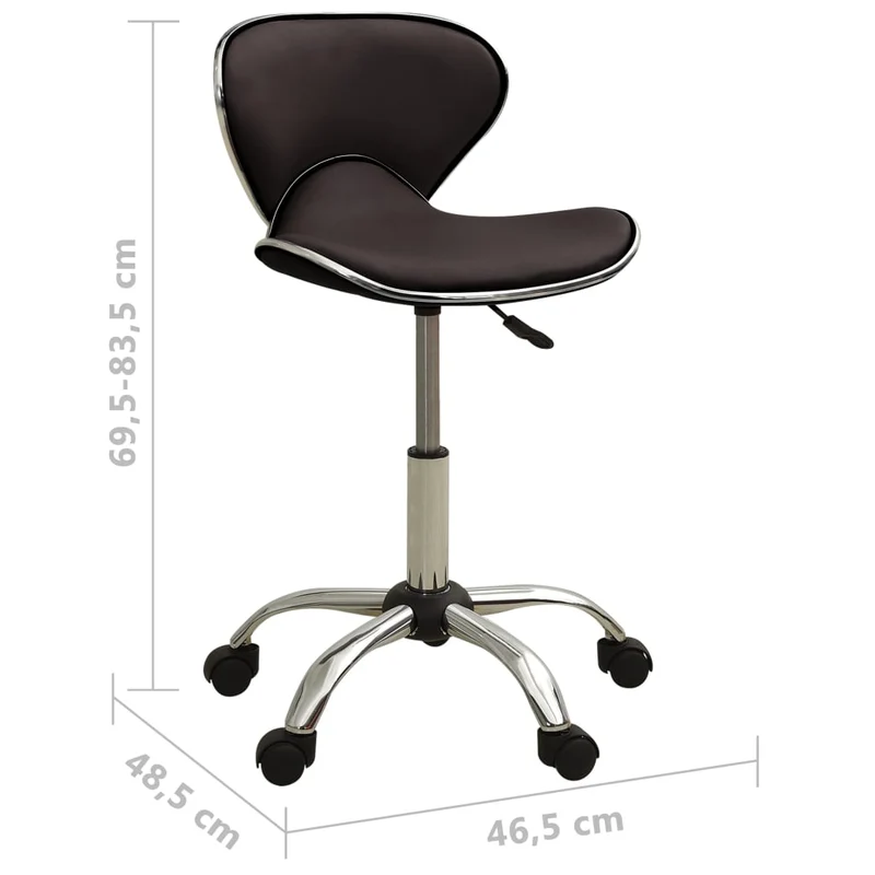 Chaise fauteuil siège de bureau informatique étude similicuir brun 02_0024034