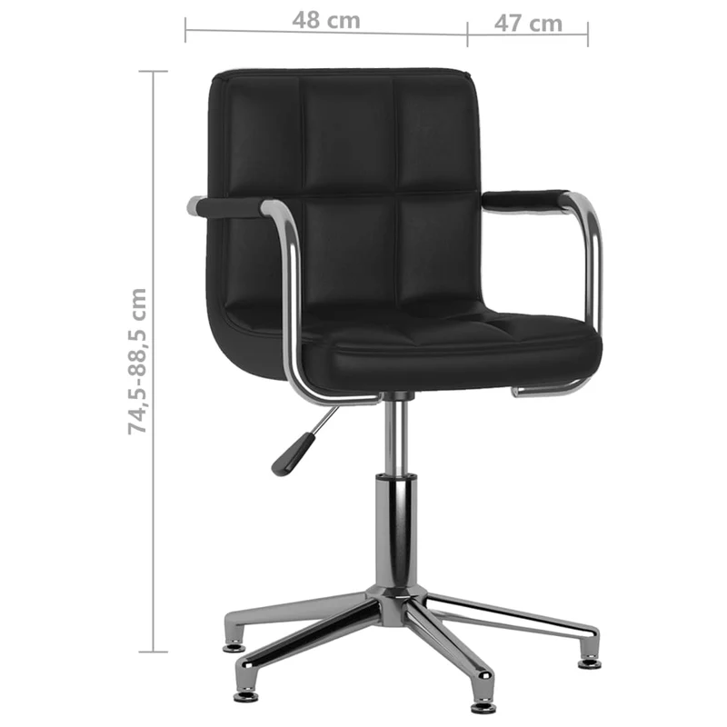 Chaise fauteuil siège de bureau informatique étude pivotante similicuir noir 02_0024051