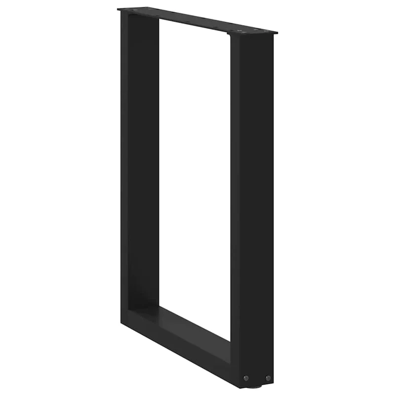 Lot de 3 pieds de table à manger en U 70 x 72-73 cm avec niveleurs réglables design moderne en acier noir 02_0057440