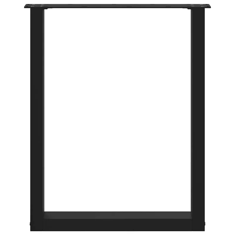 Lot de 3 pieds de table à manger en U 70 x 72-73 cm avec niveleurs réglables design moderne en acier noir 02_0057440