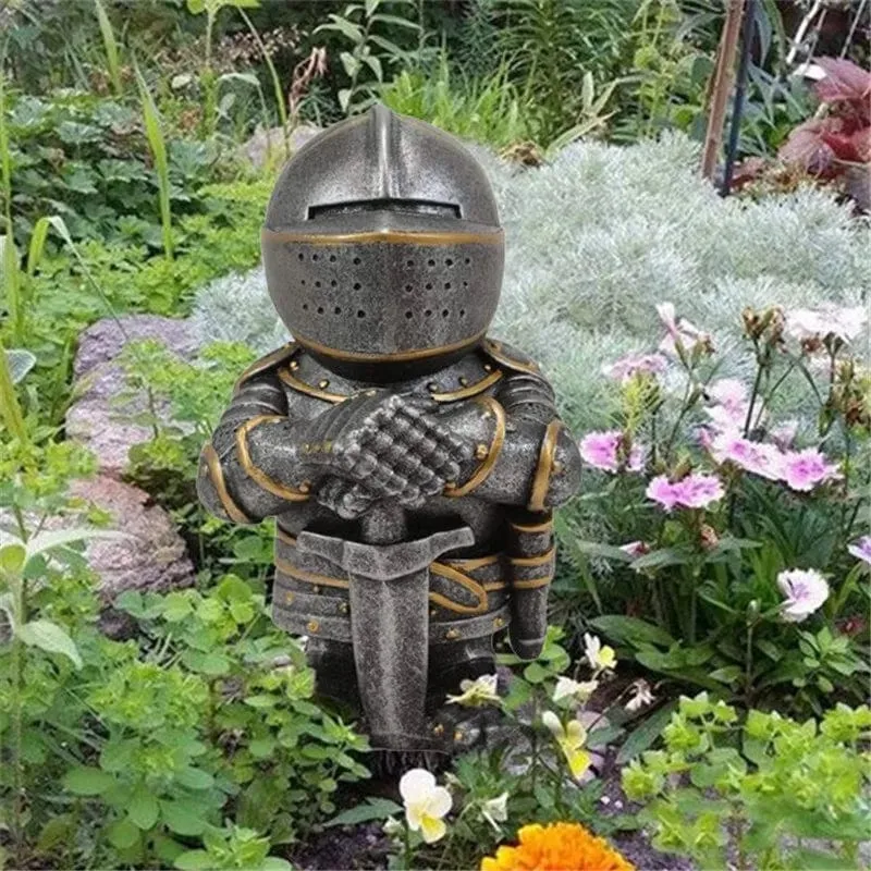 Statue de jardin nain chevalier majestueux