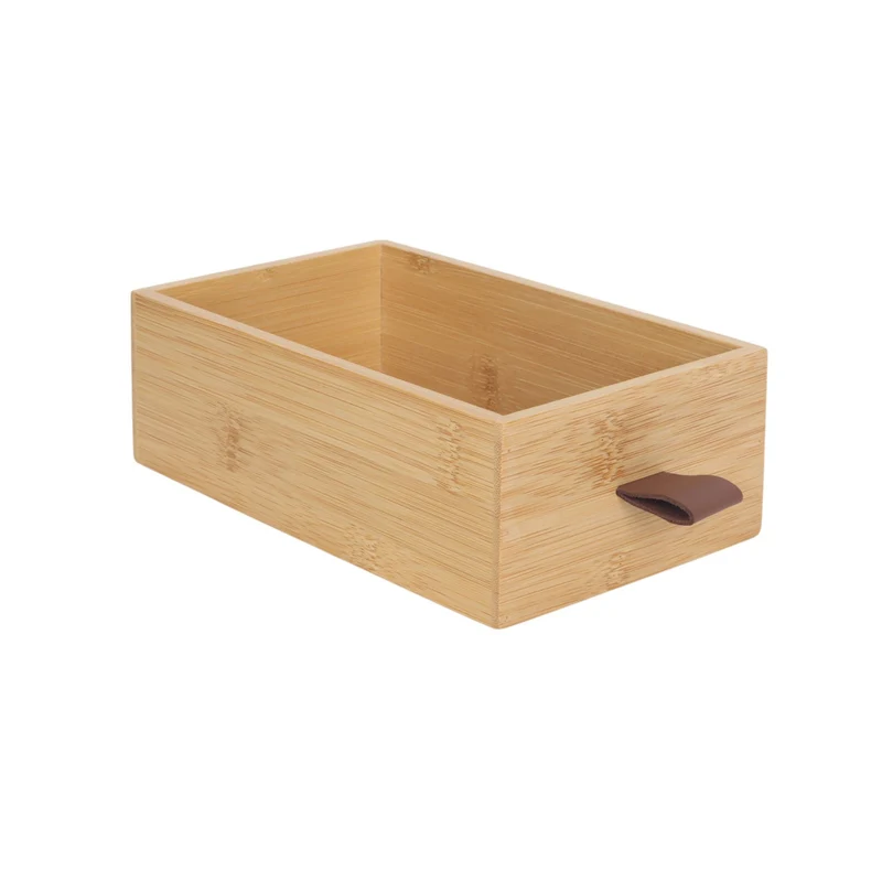 Boîte de rangement à tiroirs moderne organisation bureau 15 x 25 x 20 cm en bambou naturel 13_0017883