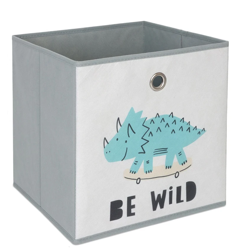 Lot de 3 boîtes de rangement enfant pliantes 30 x 30 x 30 cm motifs animaux pratiques en tissu multicolore 13_0017278
