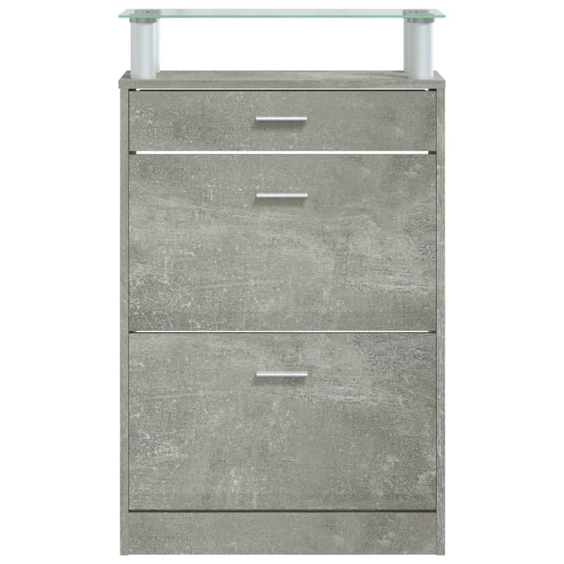 Armoire à chaussures range chaussures rangement meuble entrée couloir salon 63 x 24 x 104 cm bois d'ingénierie gris 02_0021841