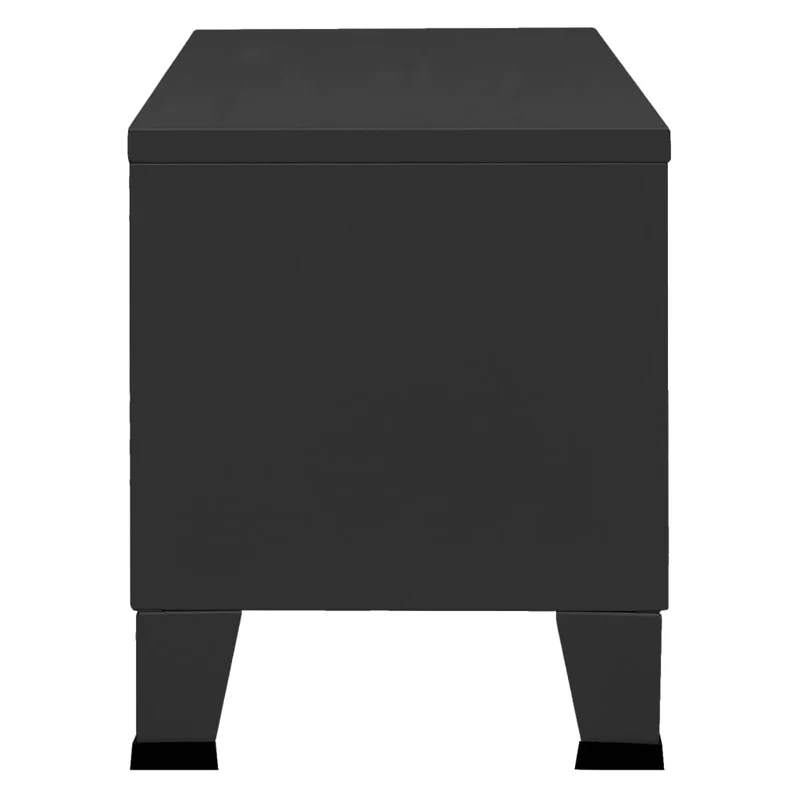 Meuble TV multimédia étagère télévision buffet téléviseur salle à manger salon chambre industriel 105 x 35 x 42 cm Métal noir 02_0027645