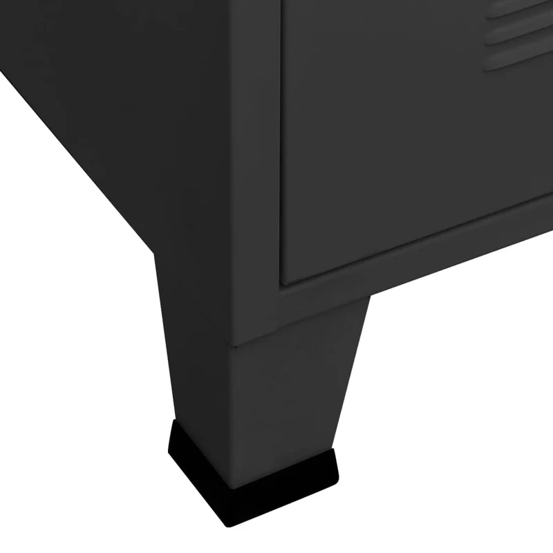 Meuble TV multimédia étagère télévision buffet téléviseur salle à manger salon chambre industriel 105 x 35 x 42 cm Métal noir 02_0027645
