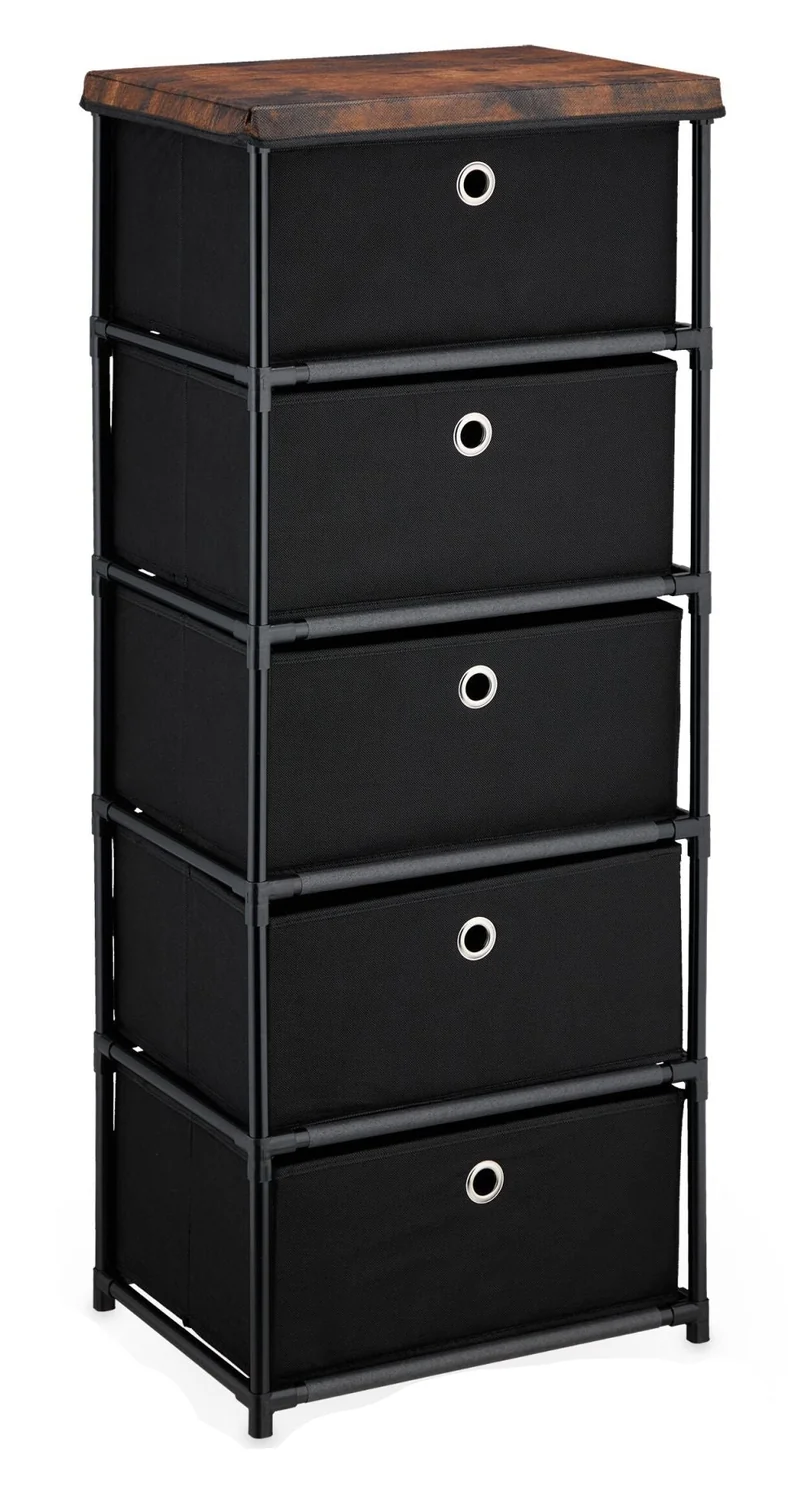 Commode à tiroirs pratique pour salon chambre entrée 105 x 43 x 33 cm design industriel en métal noir 13_0016360