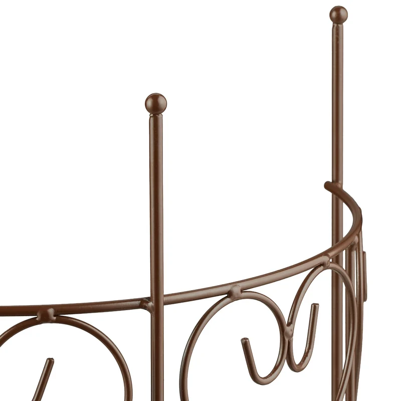Support demi-cercle décoratif pour plantes vivaces jardin 41,5 x 31 x 14,5 cm en acier marron 13_0016827