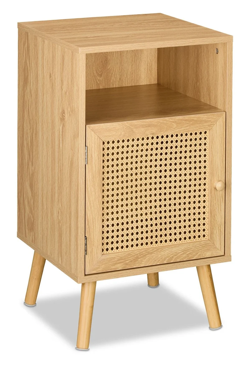 Table de chevet moderne avec rangement 72 x 40 x 39 cm ambiance cosy en panneau de particules nature 13_0016576