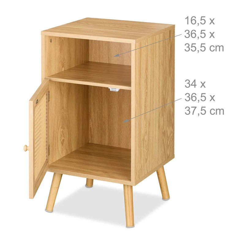 Table de chevet moderne avec rangement 72 x 40 x 39 cm ambiance cosy en panneau de particules nature 13_0016576