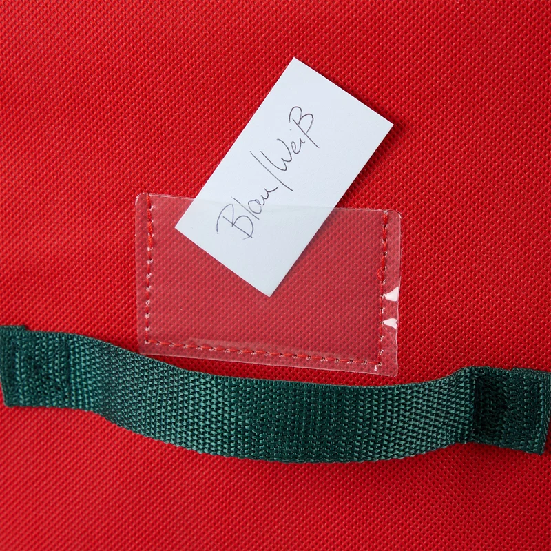 Boîte de rangement spacieuse pour boules de Noël 30 x 30 x 60 cm avec séparateurs ajustables en tissu rouge 13_0016202