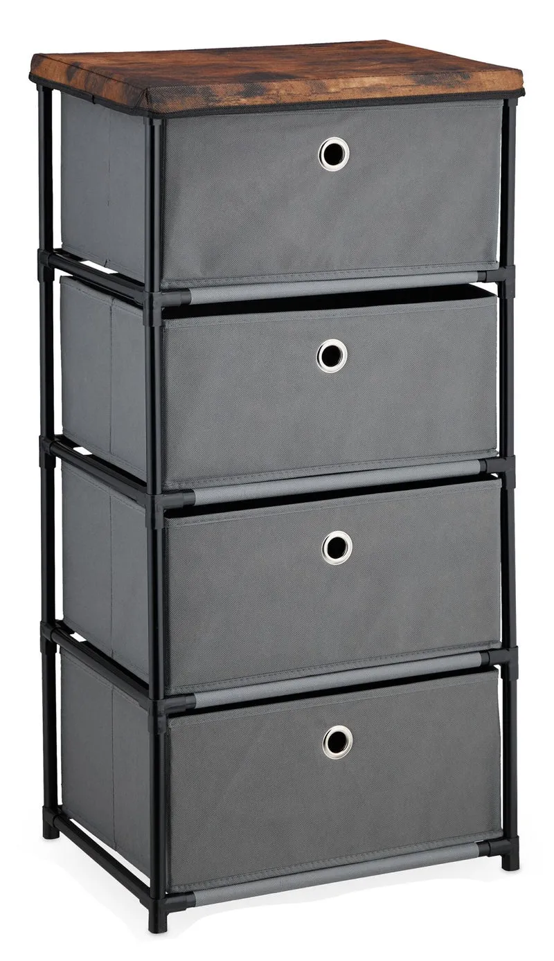 Commode à tiroirs pratique pour salon chambre entrée 105 x 43 x 33 cm design industriel en métal noir 13_0016359