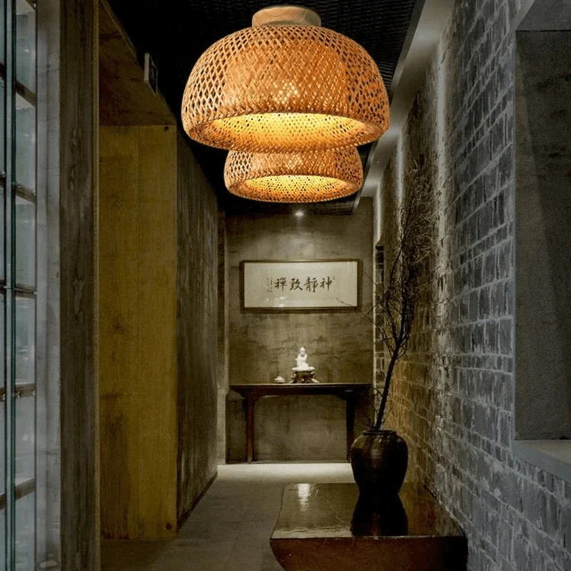 Plafonnier Rotin LED Circulaire Raffiné