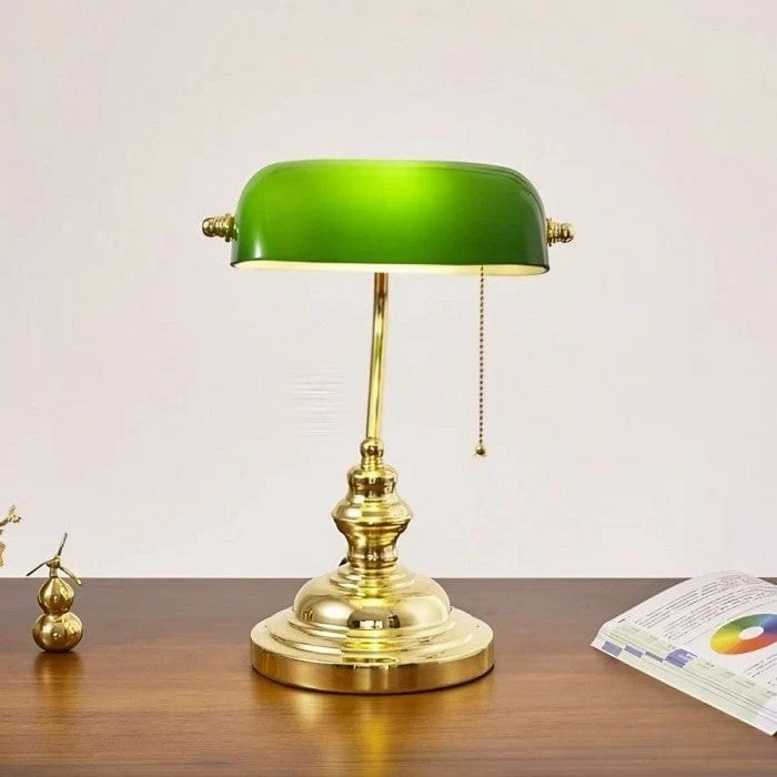 Lampe de Bureau Vintage Vert Banquier