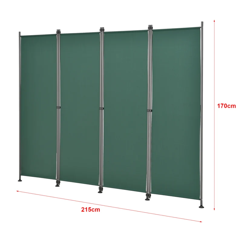 Brise-vue à 4 panneaux polyester 215 x 170 cm vert foncé 03_0006554