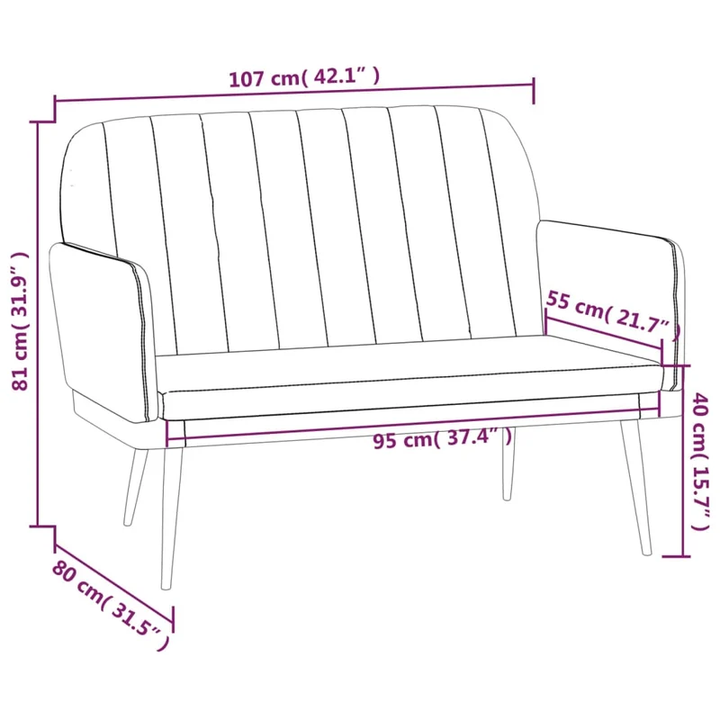 Banc banquette 107 x 80 x 81 cm synthétique crème 02_0010581