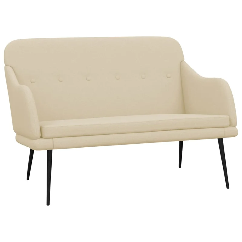 Banc banquette 110 x 76 x 80 cm tissu crème 02_0010578