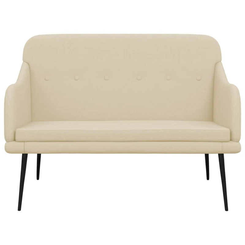 Banc banquette 110 x 76 x 80 cm tissu crème 02_0010578