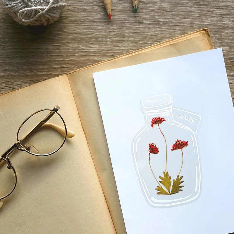 Marque-pages Transparents Floraux Artistiques (Lot de 20 + 10 Offerts)