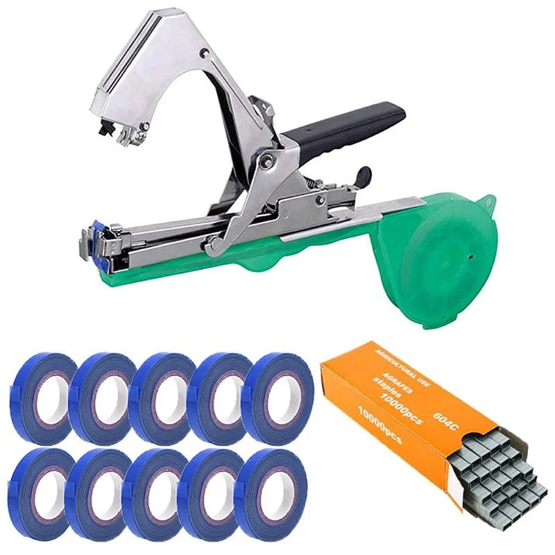 Machine Premium d'Attache pour Plantes (+ Agrafes et 10 Rouleaux de Bandes Offerts)