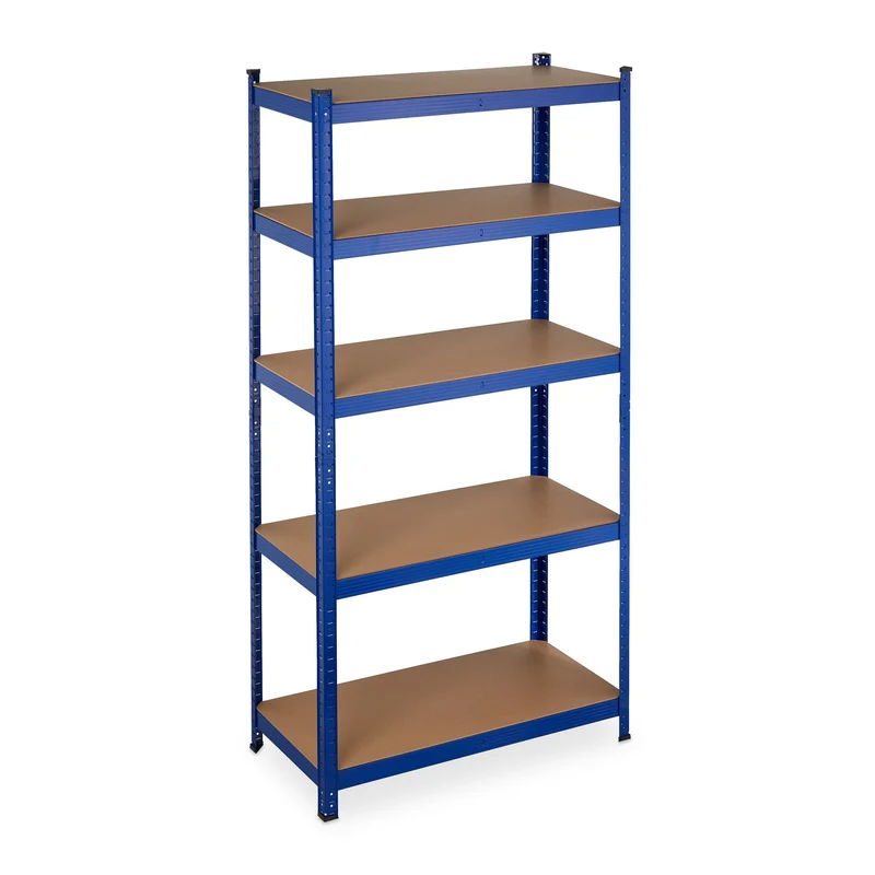 Étagère modulaire à charge lourde réglable 180 x 90 x 45 cm rangement outils garage en acier bleu 13_0010042