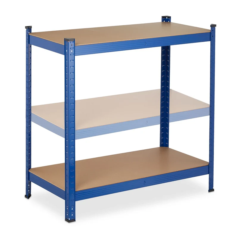 Étagère modulaire à charge lourde réglable 180 x 90 x 45 cm rangement outils garage en acier bleu 13_0010042