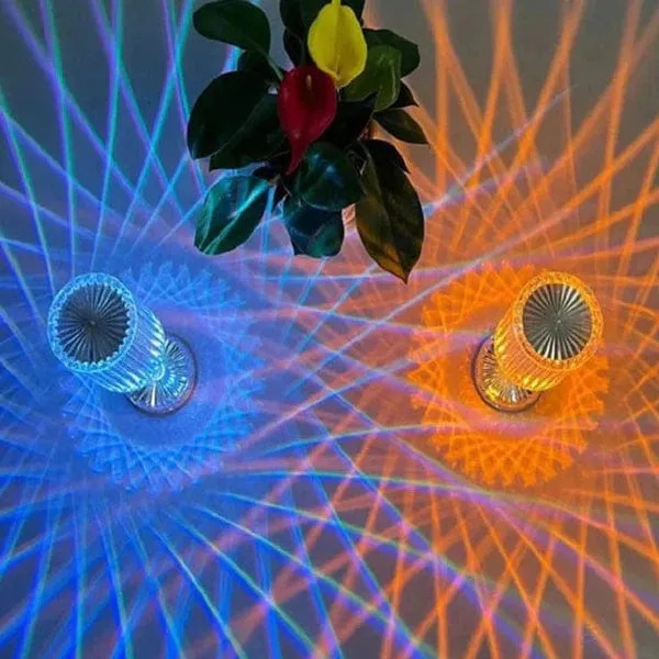 Lampe en Crystal effet Diamant Multicolore