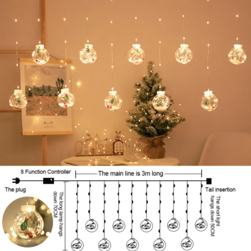 Guirlande Étoilée Bulle de Noël Captivante