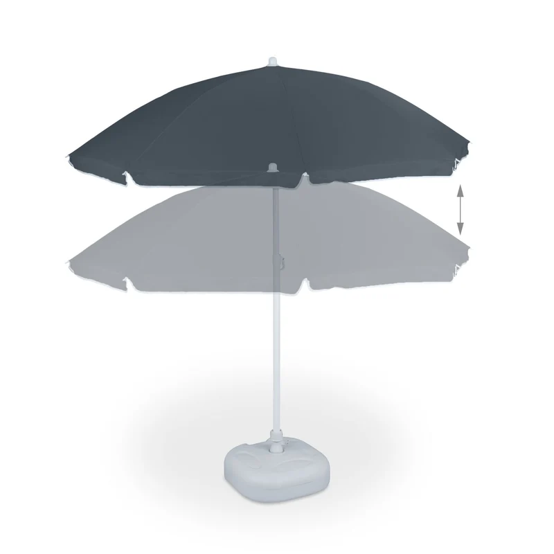 Parasol réglable en hauteur 180 cm design classique terrasse jardin 193 x 180 x 111 cm en polyester gris 13_0005265
