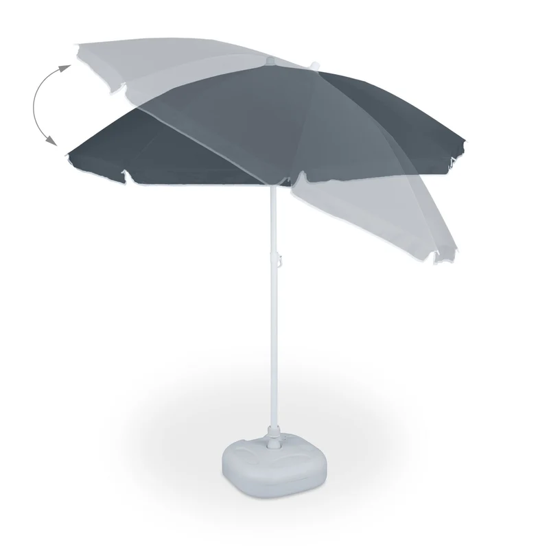 Parasol réglable en hauteur 180 cm design classique terrasse jardin 193 x 180 x 111 cm en polyester gris 13_0005265