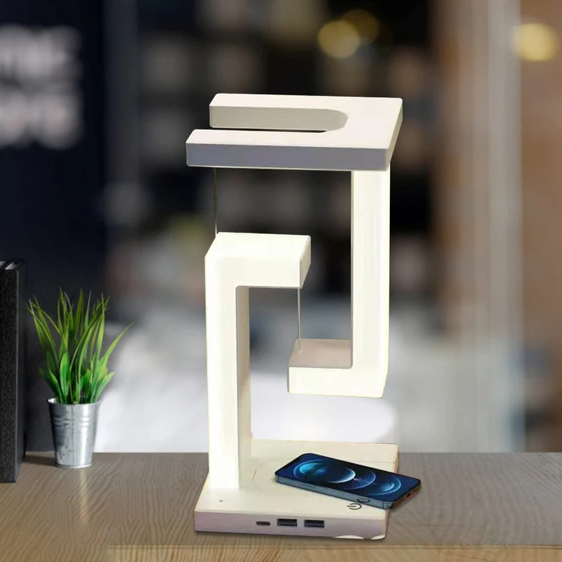 Lampe de Chevet Anti-Gravité avec Chargeur Sans Fil détachable intégré