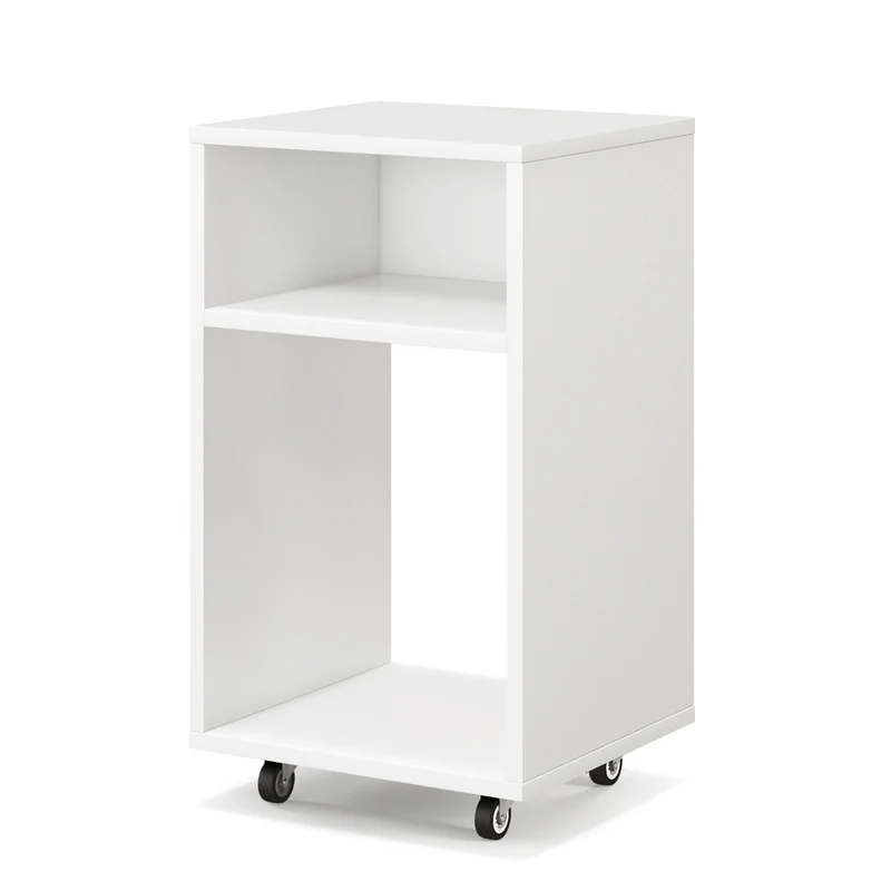 Classeur mobile support d'imprimante 33 x 30 x 58 cm 4 roulettes verrouillables style moderne en MDF blanc 20_0019306