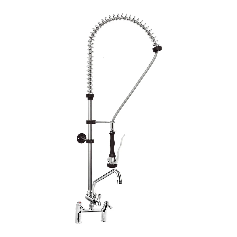 Robinet professionnel douchette 2 trous - Flexible de 1000 mm - Bec de 250 mm - Manettes à levier 14_0005073