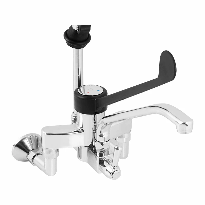 Robinet professionnel douchette 2 trous - flexible de 1000 mm - bec de 255 mm - levier médical 14_0005071
