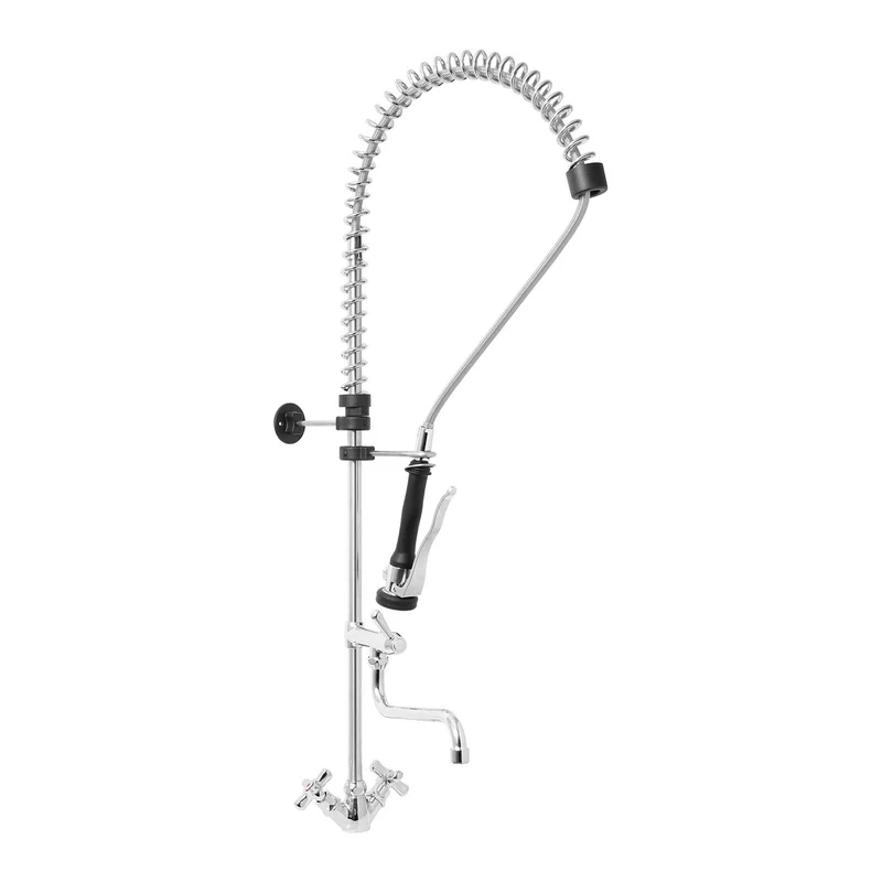Robinet professionnel douchette monotrou flexible de 1000 mm bec de 220 mm deux manettes 14_0005066