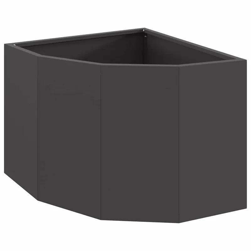 Jardinière d'angle moderne utilisable extérieur 45 x 45 x 35 cm en acier noir 02_0052887