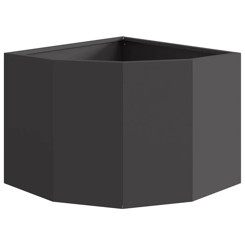 Jardinière d'angle moderne utilisable extérieur 45 x 45 x 35 cm en acier noir 02_0052887