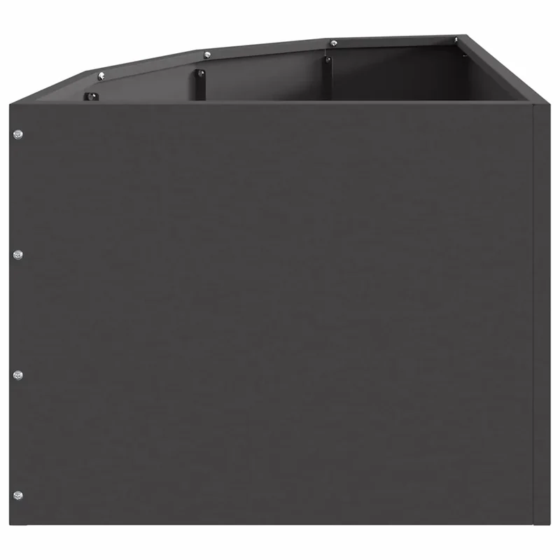 Jardinière d'angle moderne utilisable extérieur 45 x 45 x 35 cm en acier noir 02_0052887