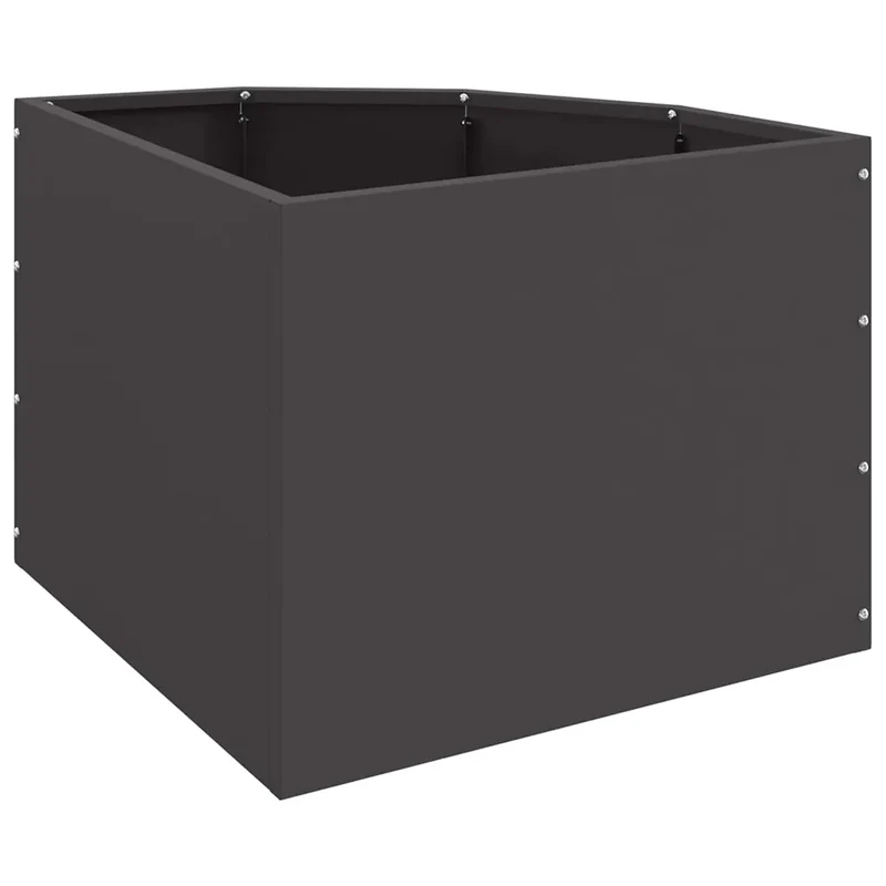 Jardinière d'angle moderne utilisable extérieur 45 x 45 x 35 cm en acier noir 02_0052887