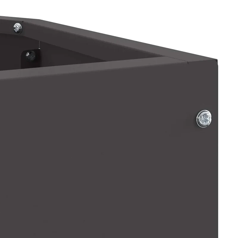 Jardinière d'angle moderne utilisable extérieur 45 x 45 x 35 cm en acier noir 02_0052887