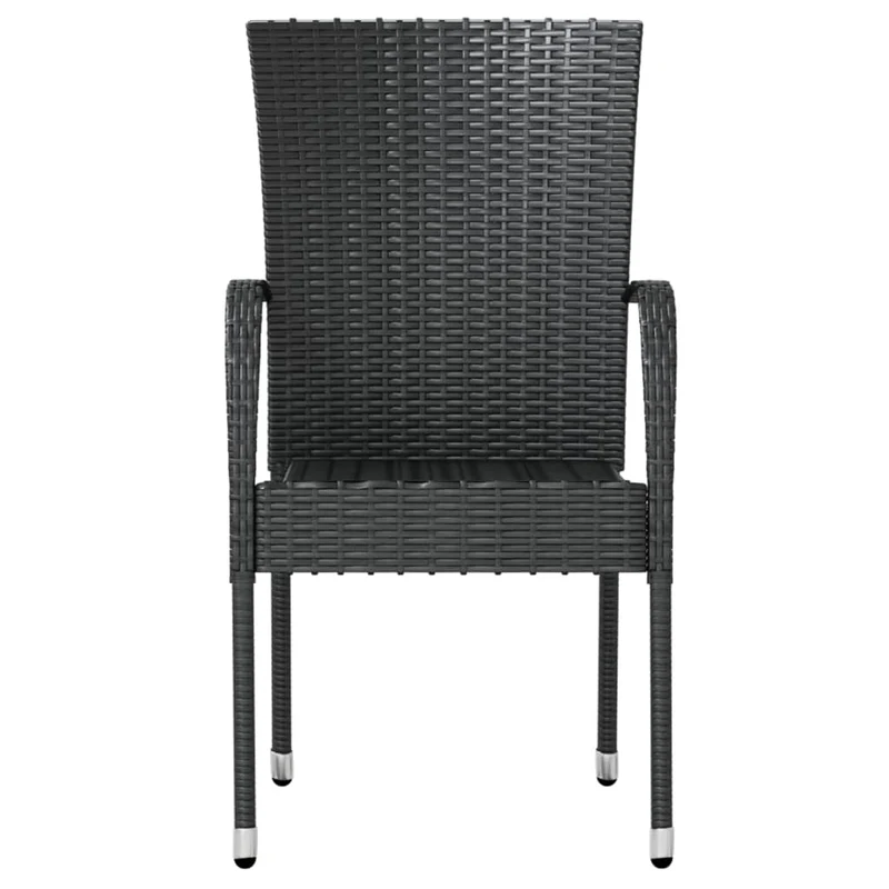 Mobilier à dîner salon de jardin 3 pièces résine tressée noir 02_0014754